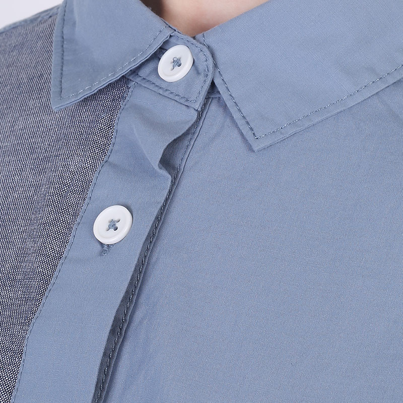 женская голубая рубашка Converse Colorblocked Button Shirt 10022971494 - цена, описание, фото 3